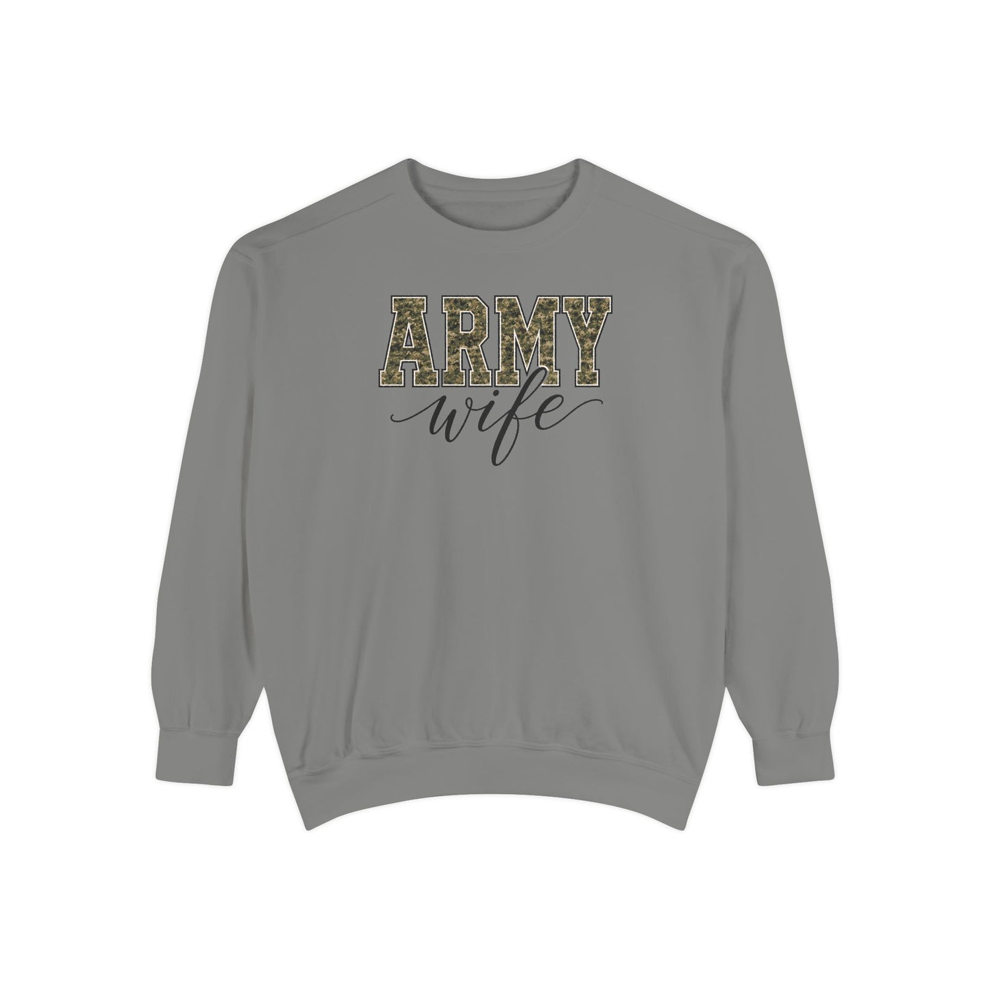 Army Wife Sweatshirt - - Camo Print Military Spouse Crewneck