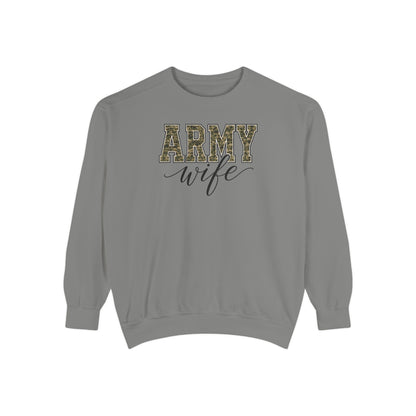 Army Wife Sweatshirt - - Camo Print Military Spouse Crewneck