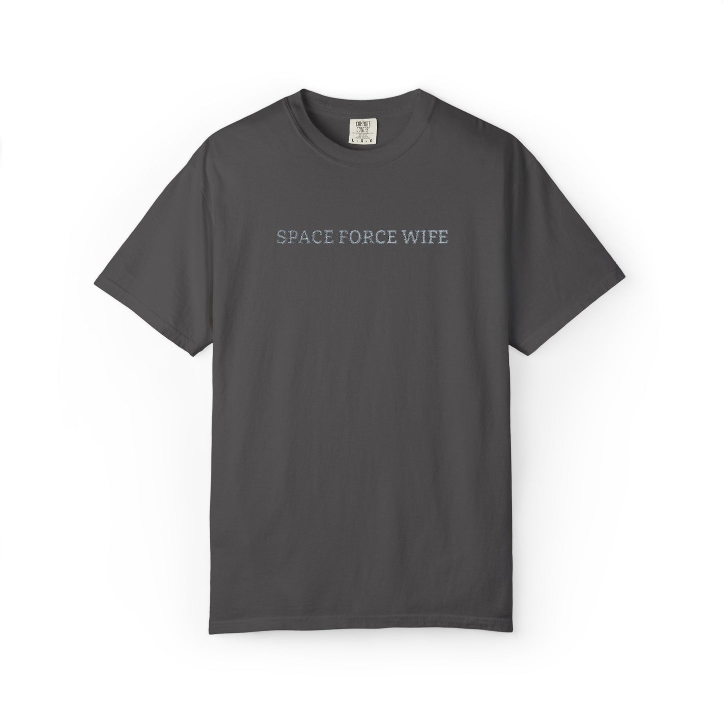 Space Force Wife Embroidered T-Shirt — Military Spouse Tee