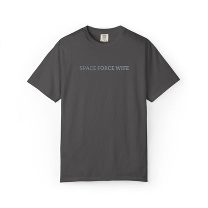 Space Force Wife Embroidered T-Shirt — Military Spouse Tee