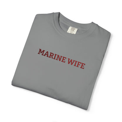 Marine Wife Embroidered T-Shirt — Military Spouse Tee