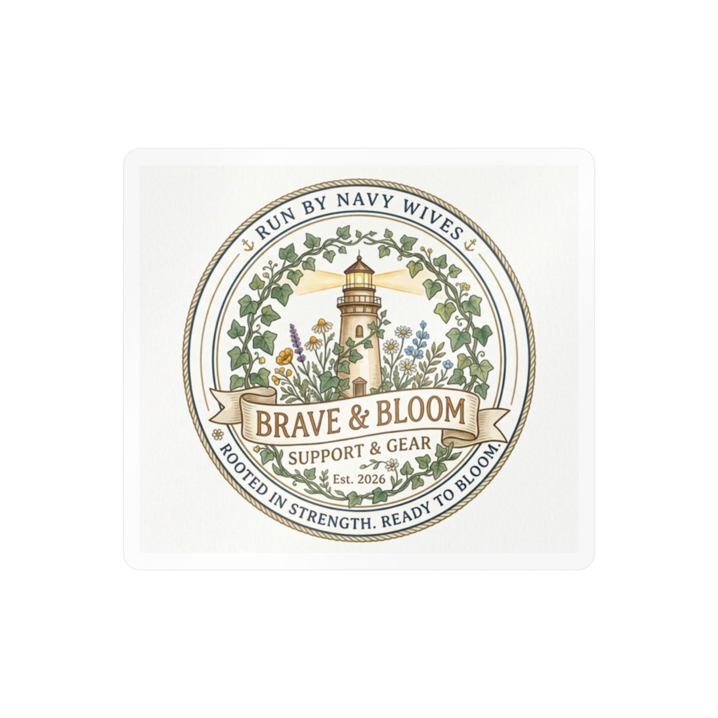 Brave & Bloom Support & Gear Kiss-Cut Vinyl Sticker