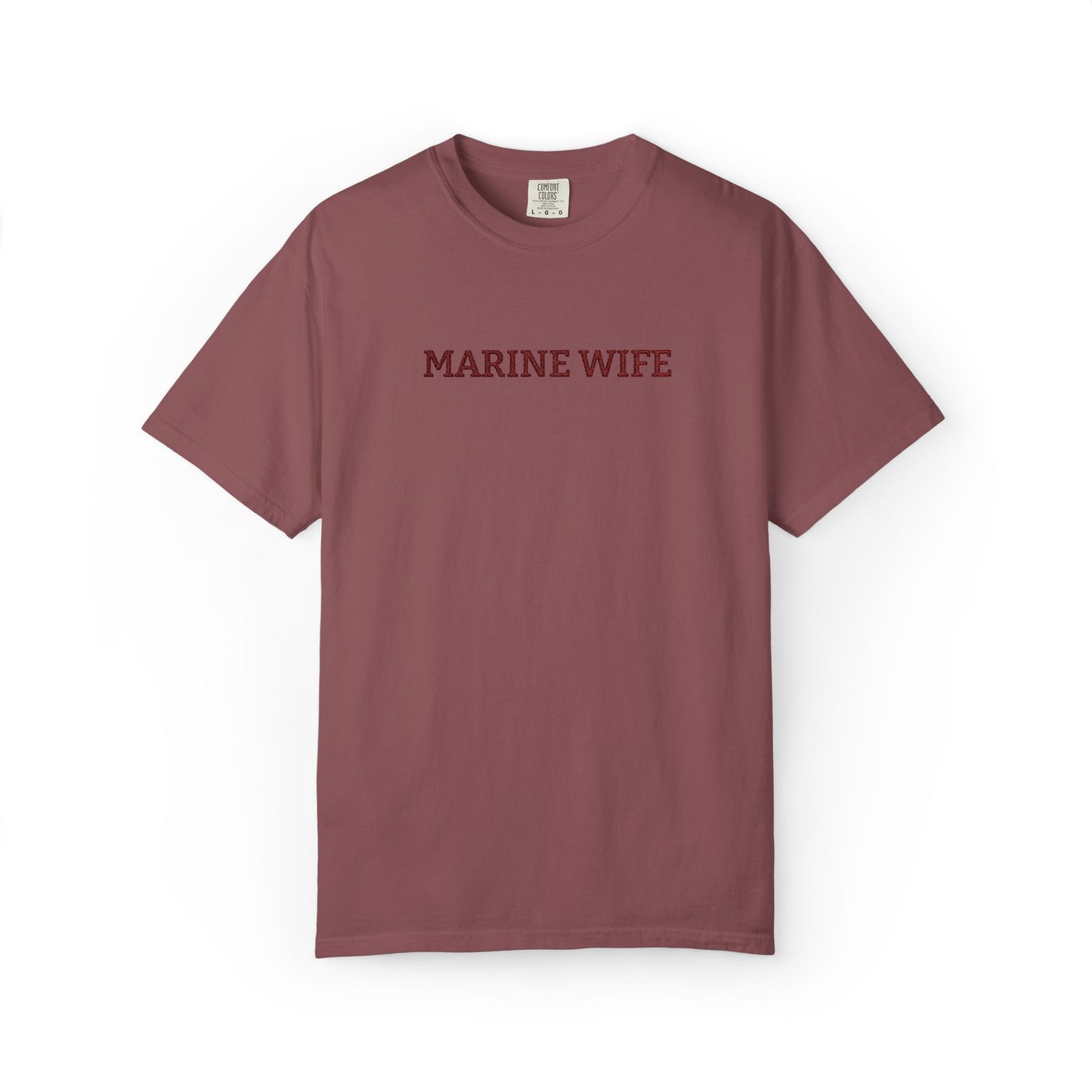 Marine Wife Embroidered T-Shirt — Military Spouse Tee