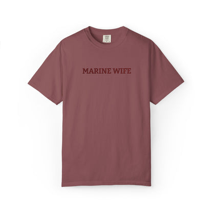 Marine Wife Embroidered T-Shirt — Military Spouse Tee