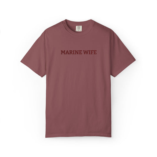 Marine Wife Embroidered T-Shirt — Military Spouse Tee