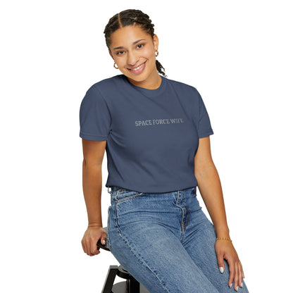 Space Force Wife Embroidered T-Shirt — Military Spouse Tee