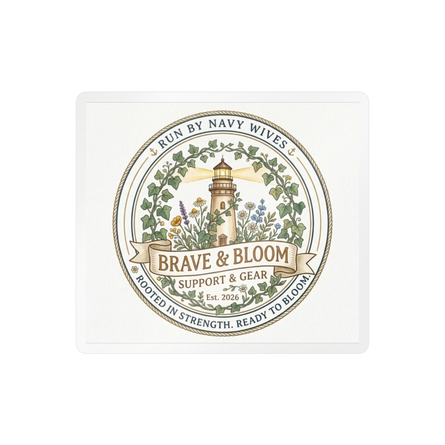 Brave & Bloom Support & Gear Kiss-Cut Vinyl Sticker