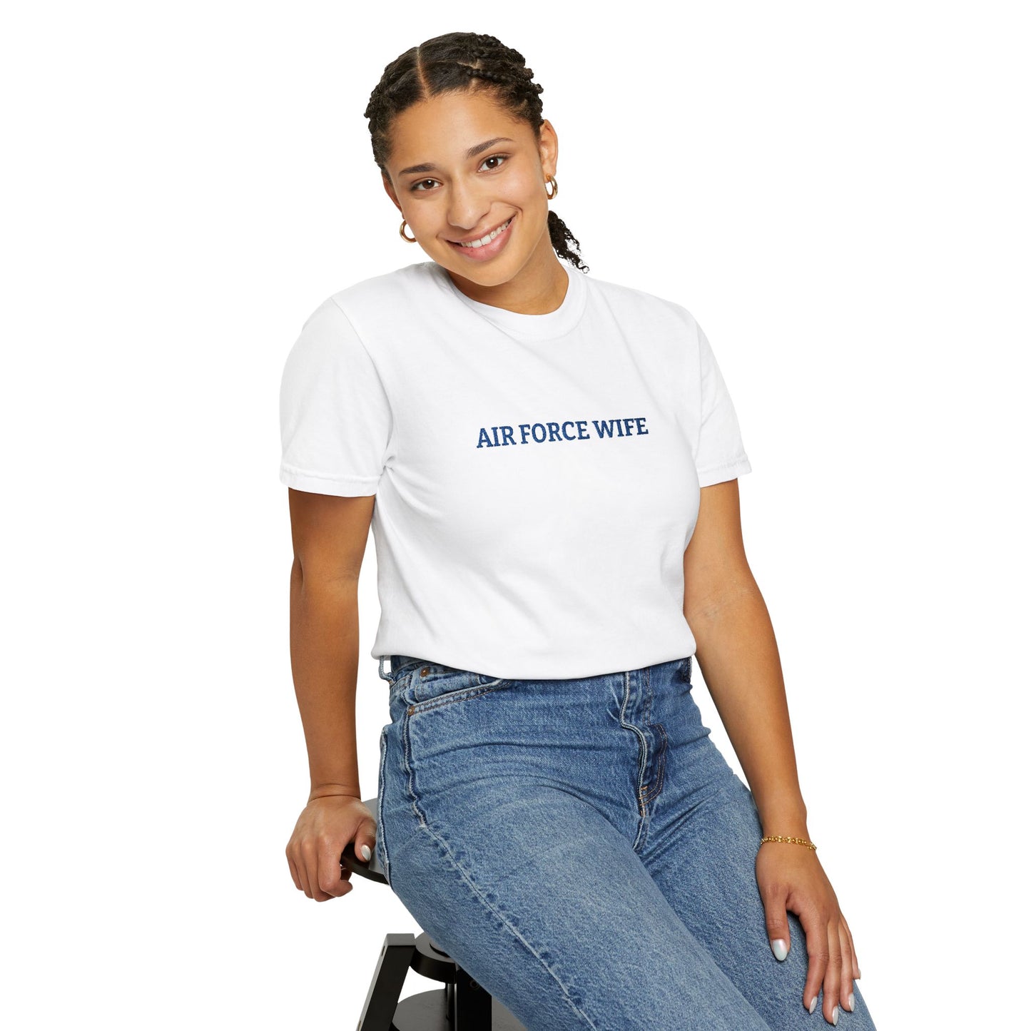Air Force Wife Embroidered T-Shirt — Military Spouse Tee