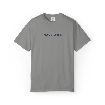 Navy Wife Embroidered T-Shirt —  Military Spouse Tee