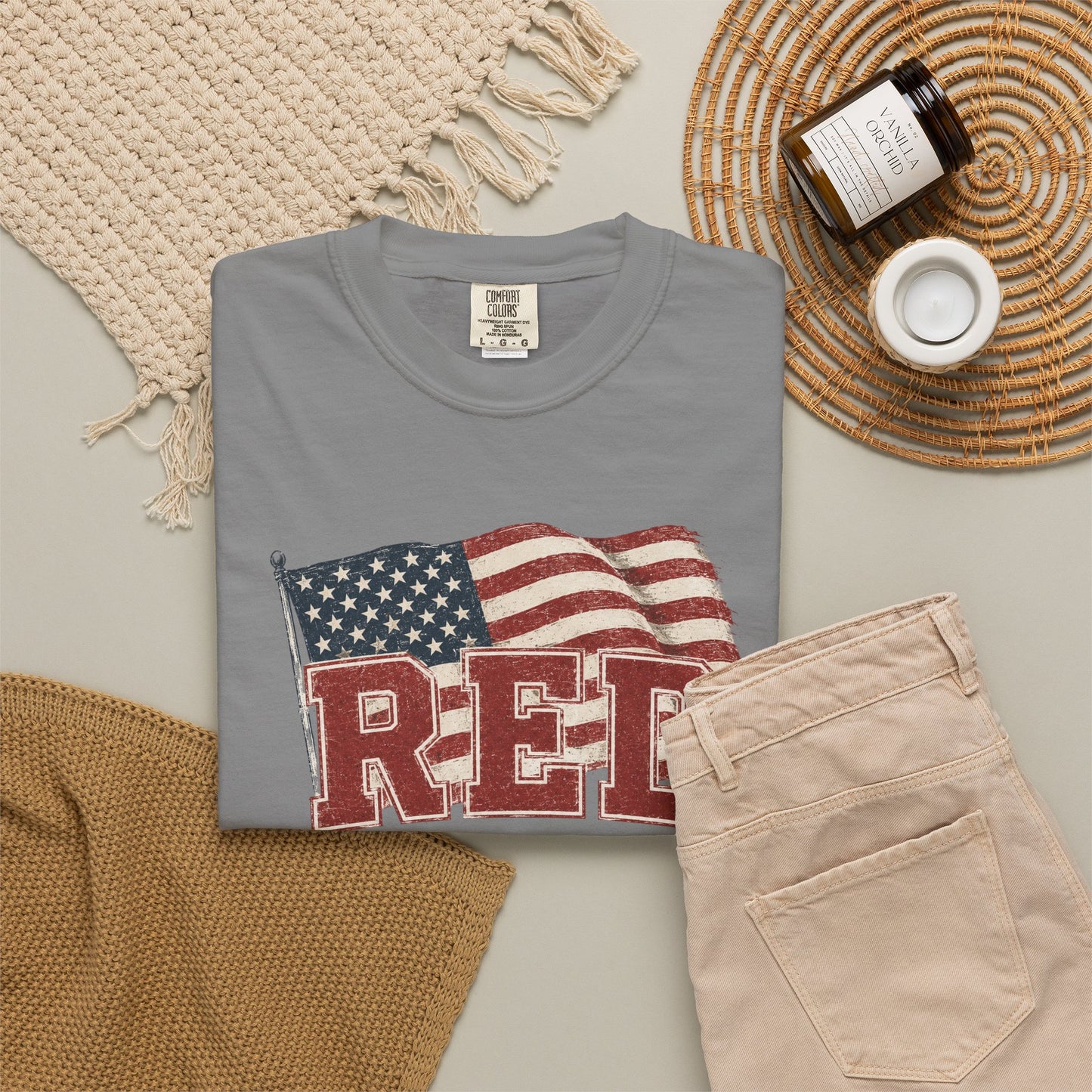 RED “Remember Everyone Deployed” T-Shirt — American Flag Patriotic Tee