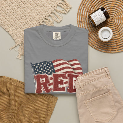 RED “Remember Everyone Deployed” T-Shirt — American Flag Patriotic Tee