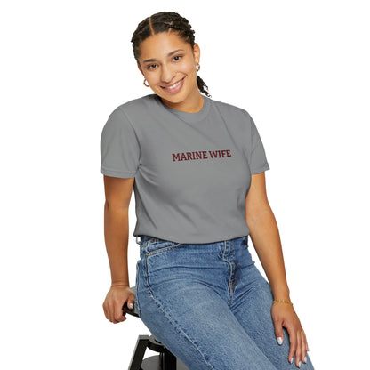 Marine Wife Embroidered T-Shirt — Military Spouse Tee