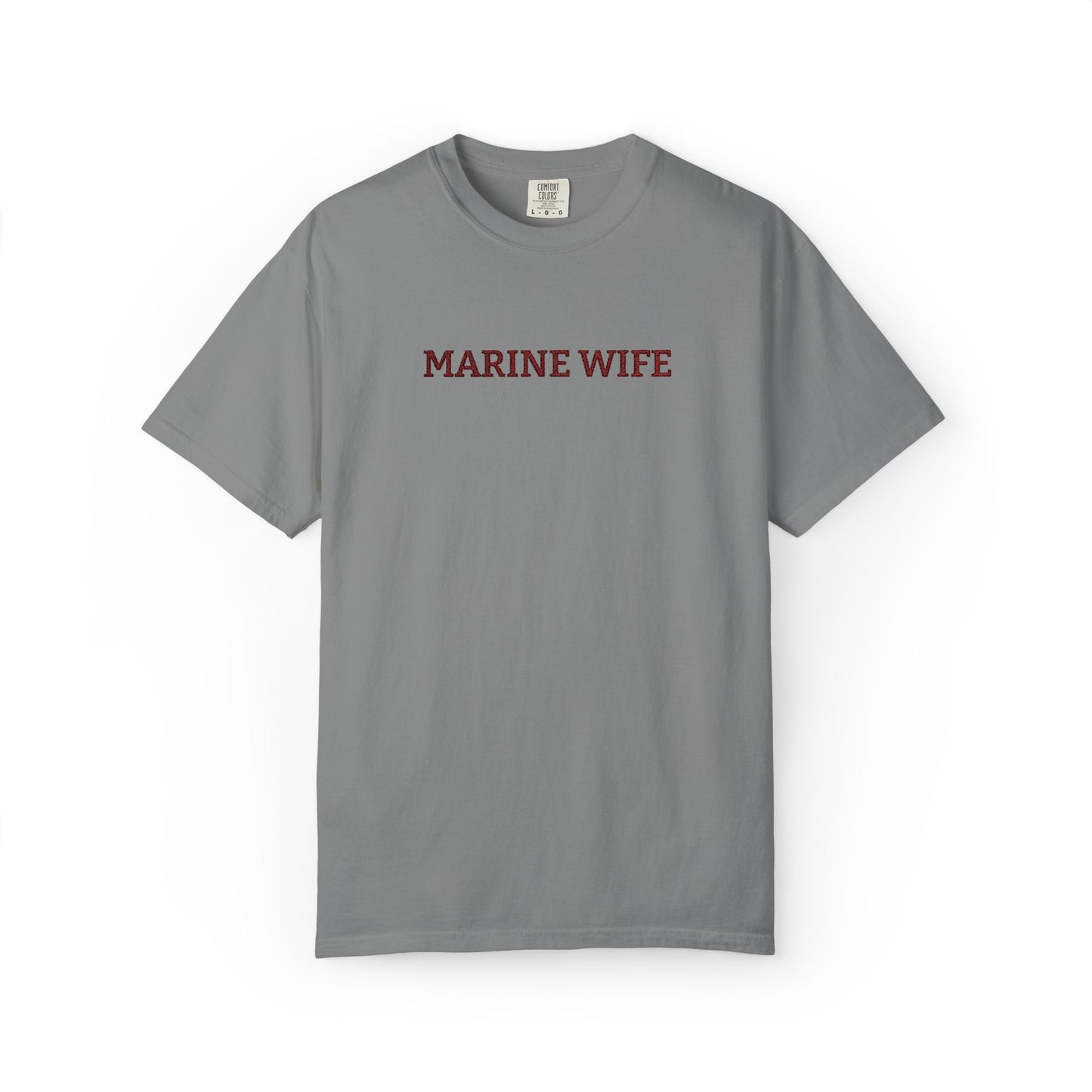 Marine Wife Embroidered T-Shirt — Military Spouse Tee