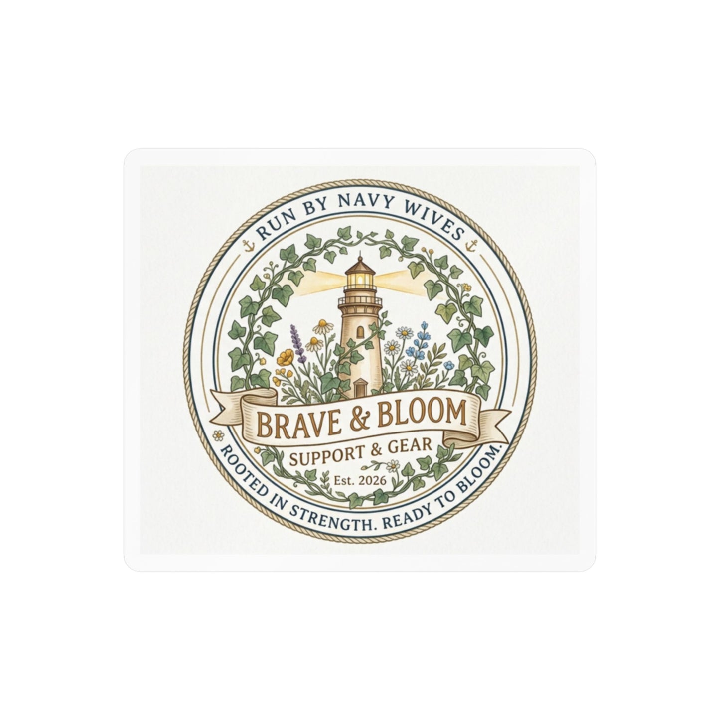Brave & Bloom Support & Gear Kiss-Cut Vinyl Sticker